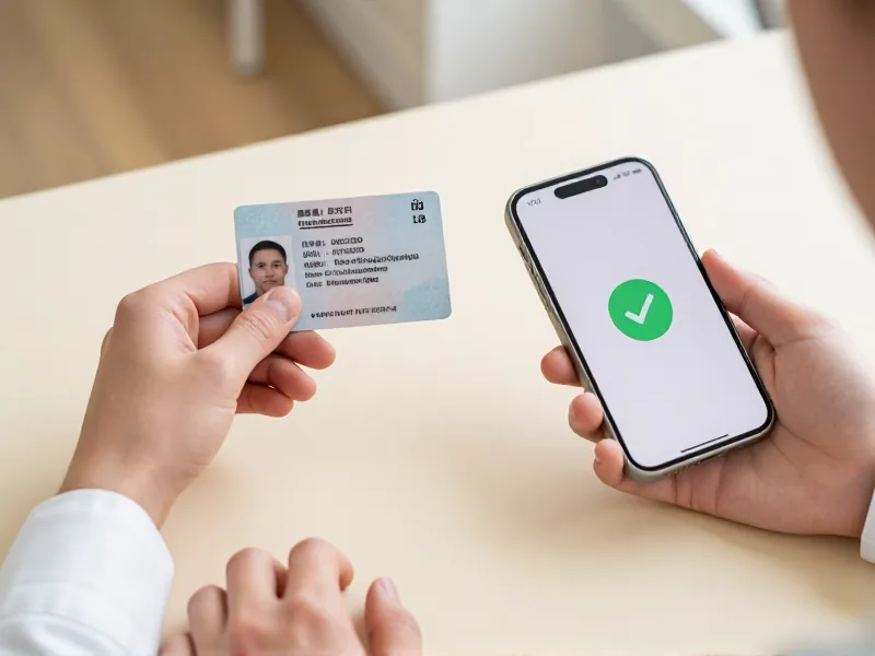 Proses verifikasi identitas dengan kartu identitas dan gawai